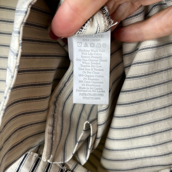 NWT EVERLANE Paperbag Elastic Waist Shorts Navy Striped, M - Picture 9 of 9